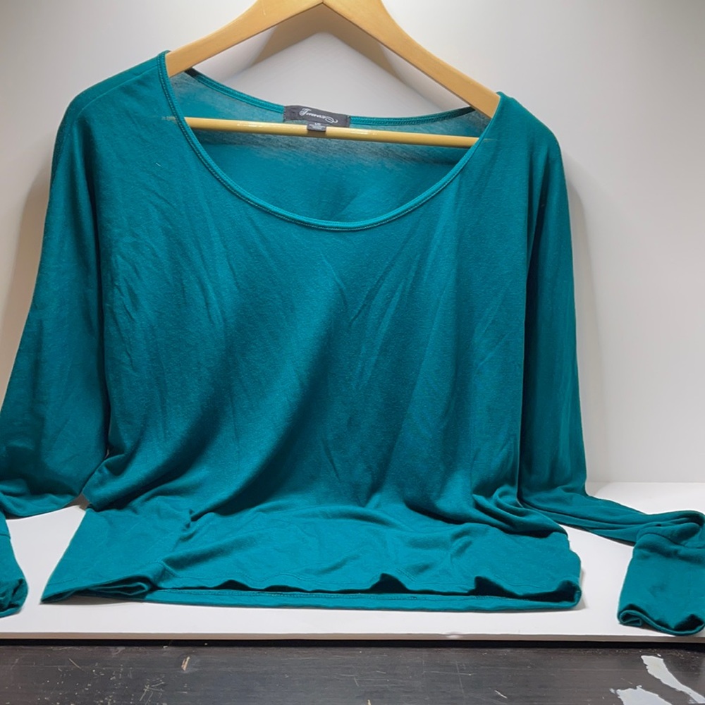 Used forever21 large green long sleeve blouse